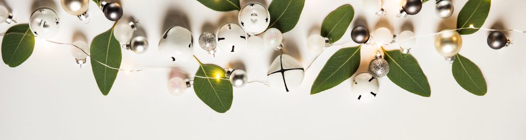 Garland with bulbs, lights and bells