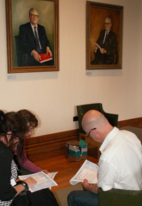 Hard work during one of breakout discussion groups