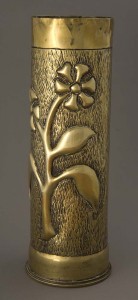 An example of 'trench art' - a casing from a large shell which had been transformed into an umbrella stand - brought along to the roadshow.