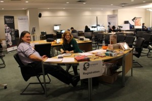Picture of two people at a desk
