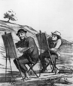 image of one artist copying another