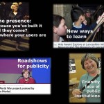 Slide from workshop: Marilyn Monroe, Slovenian farmer, Angela Merkel, school pupils in the trenches at the Lancs Museum