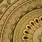 Gold and green carpet design