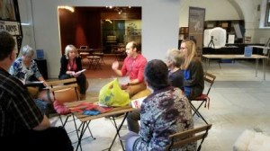 People gathering for briefing