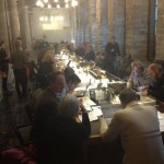 Museum staff interview contributors at a roadshow